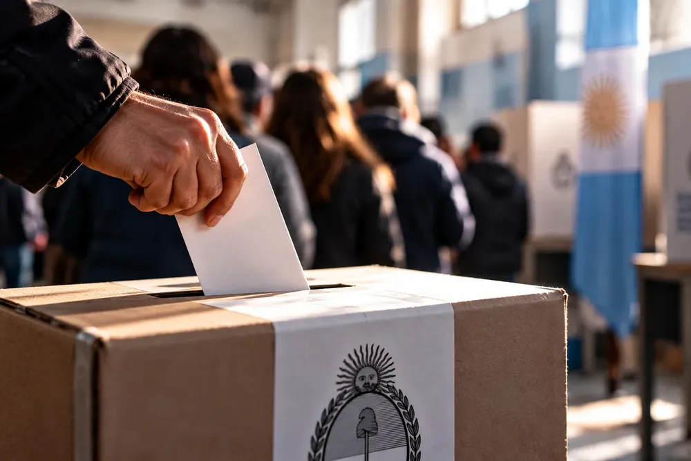 Voto en la urna argentina